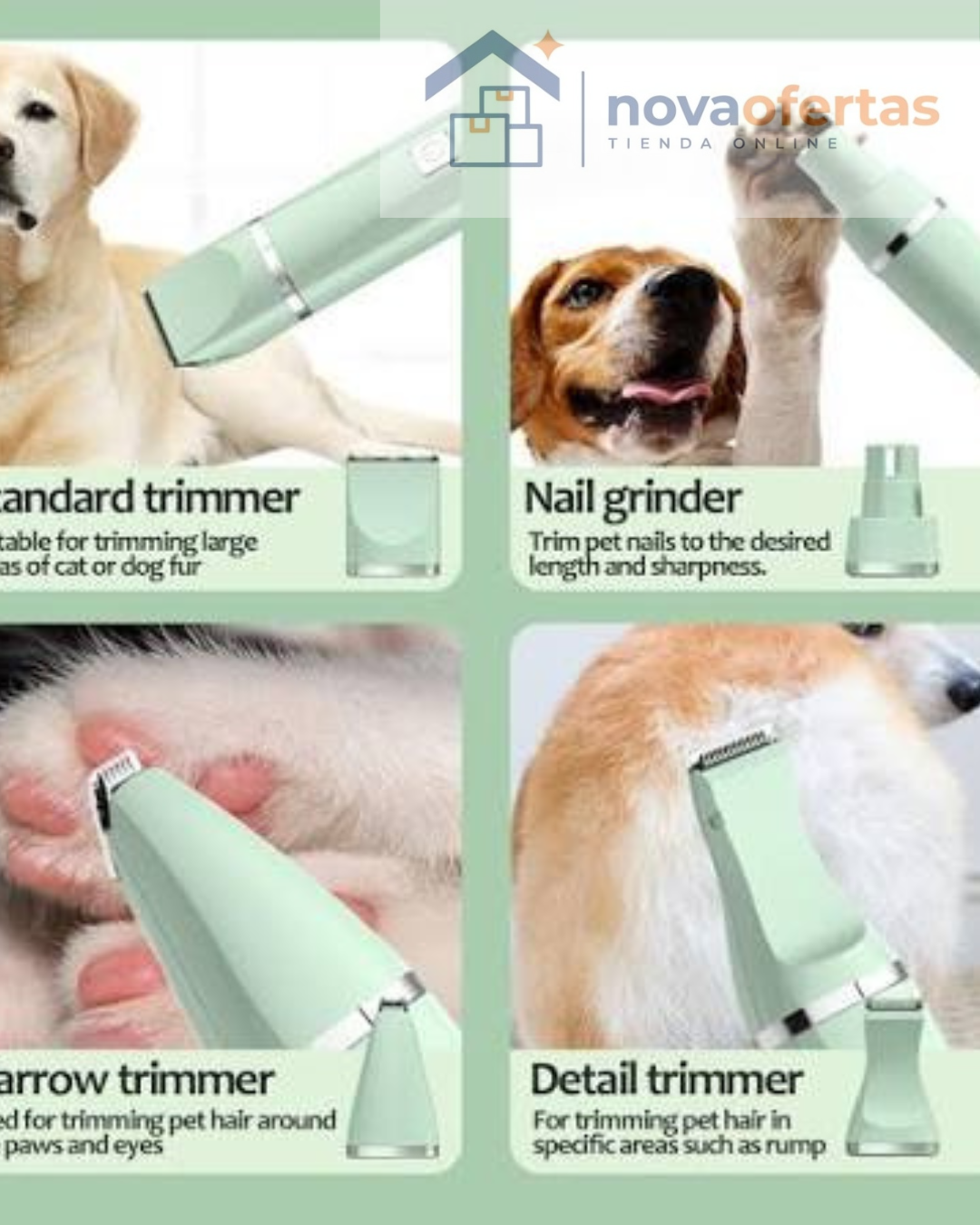 Cortadora de Pelo para Mascota 4 en 1